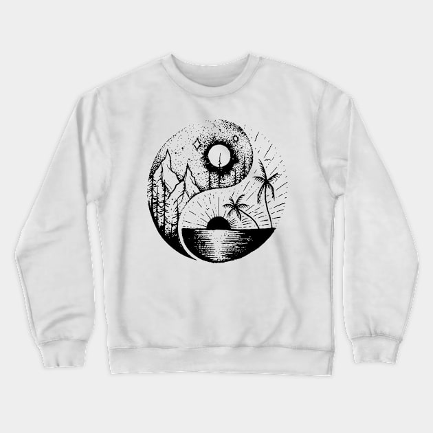 Zen Ying Yang Yang Sun Moon Crewneck Sweatshirt by avshirtnation